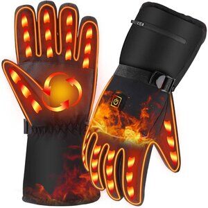 Unisex Heated Gloves - Waterproof, Touchscreen, 3-Temp Control for Winter Sports